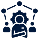 Dedicated development team model icon